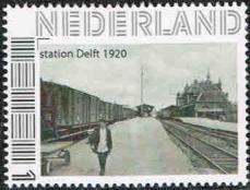 year=2015 ??, Dutch personalized stamp with Delft station